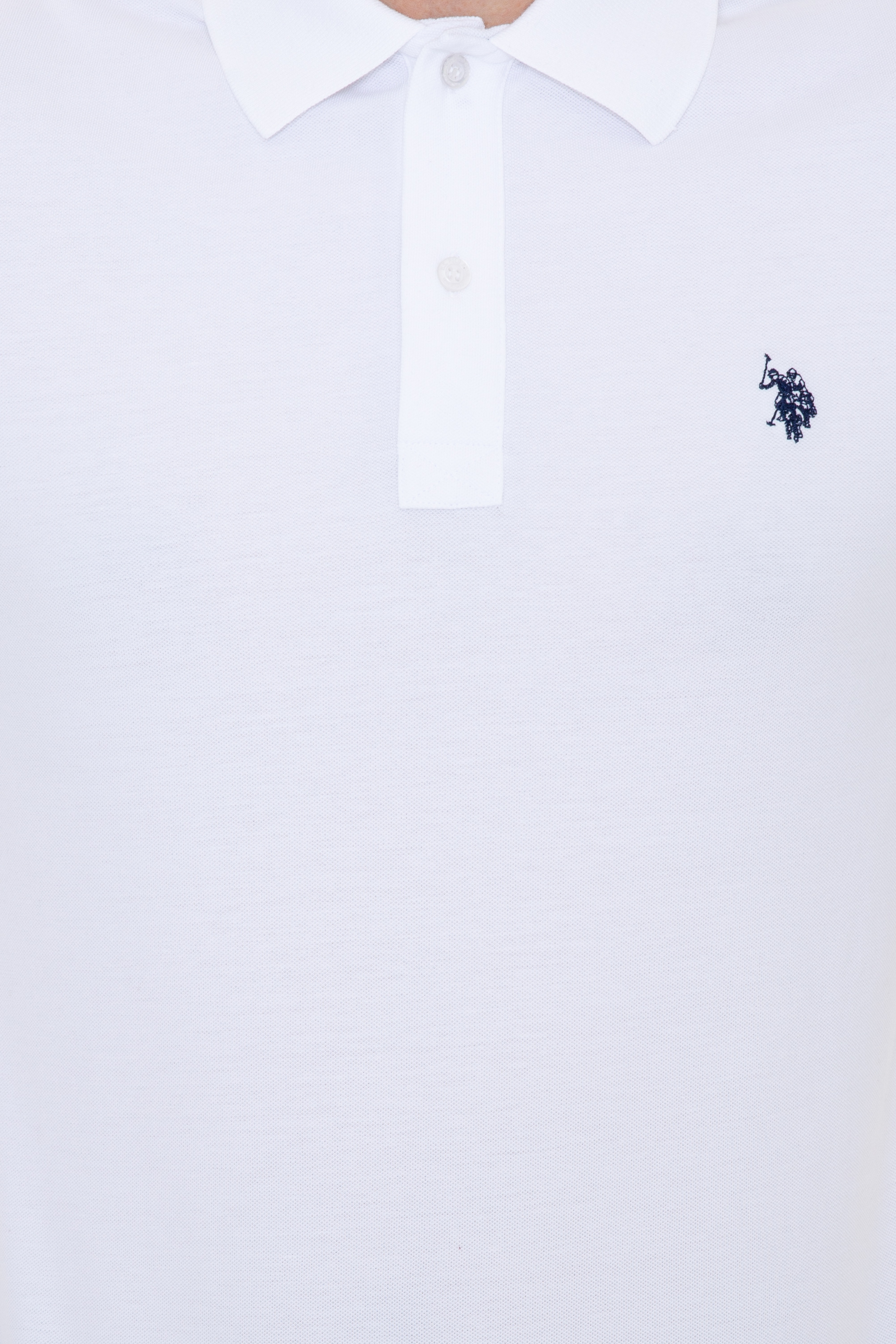 Erkek Beyaz Basic Polo Yaka Tişört - Image 6
