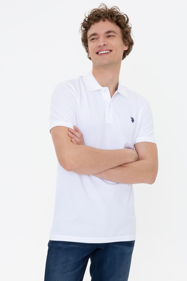 Erkek Beyaz Basic Polo Yaka Tişört