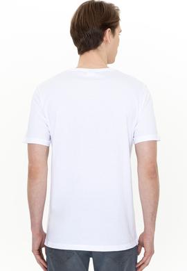 Erkek Beyaz Bisiklet Yaka T-Shirt - 50247329007
