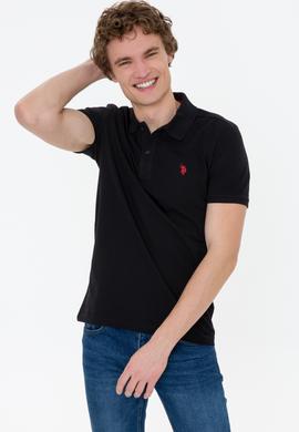 Erkek Siyah Polo Yaka Basic T-Shirt - 50249149162