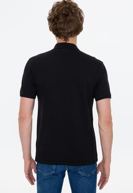 Erkek Siyah Polo Yaka Basic T-Shirt - 50249149162