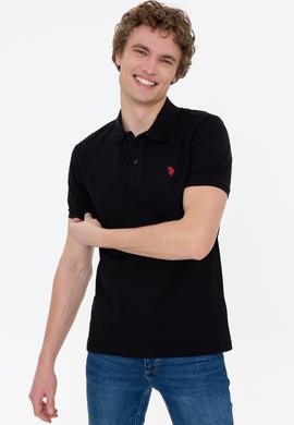 Erkek Siyah Polo Yaka Basic T-Shirt - 50249149162