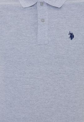 Erkek Gri Melanj Basic Polo Yaka Tişört - 50249149248