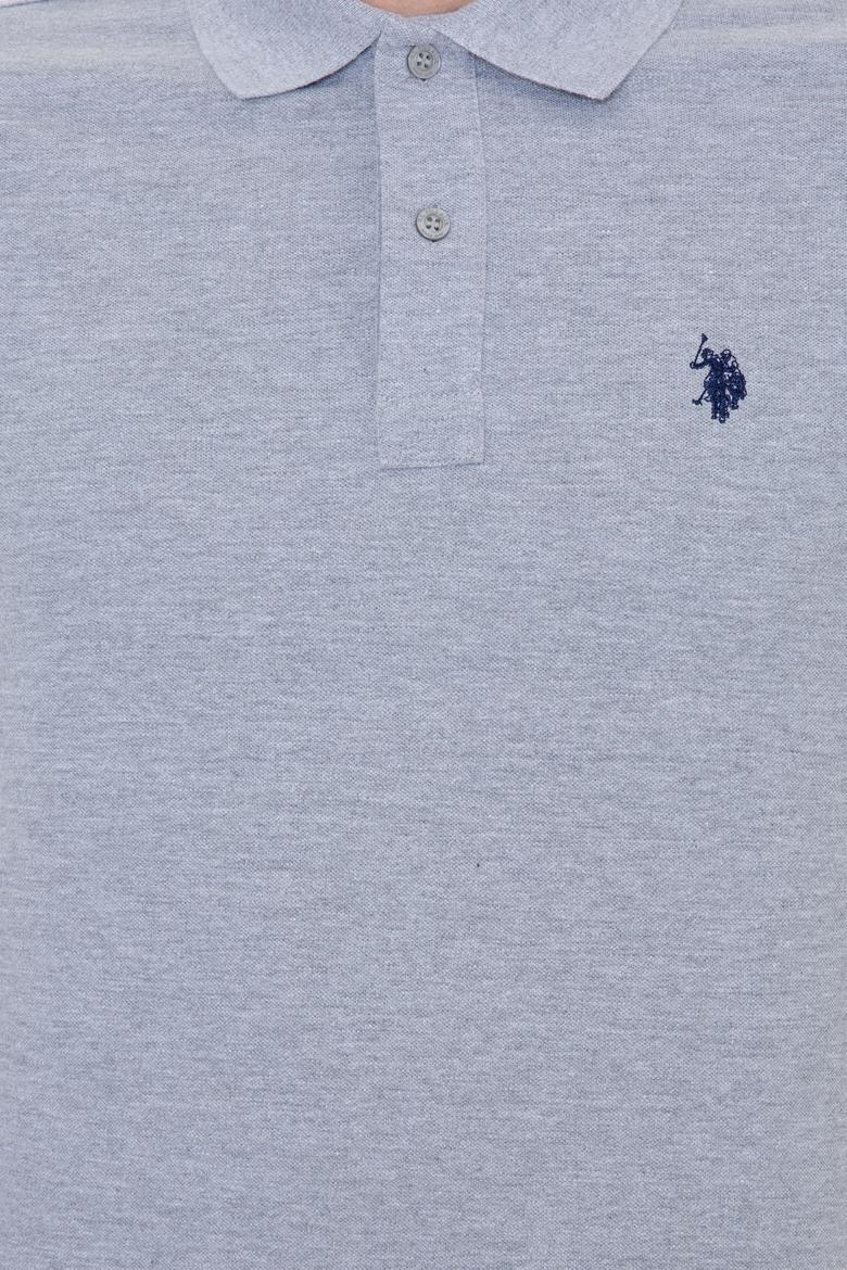 Erkek Gri Melanj Basic Polo Yaka Tişört - 50249149248