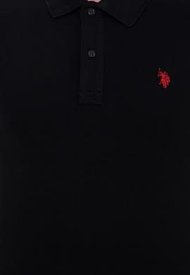 Erkek Siyah Polo Yaka Basic T-Shirt - 50249149162