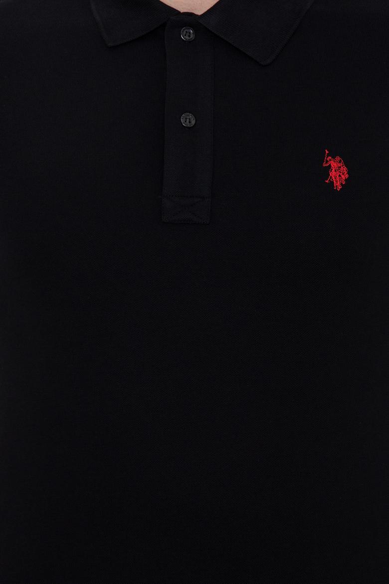 Erkek Siyah Polo Yaka Basic T-Shirt - 50249149162