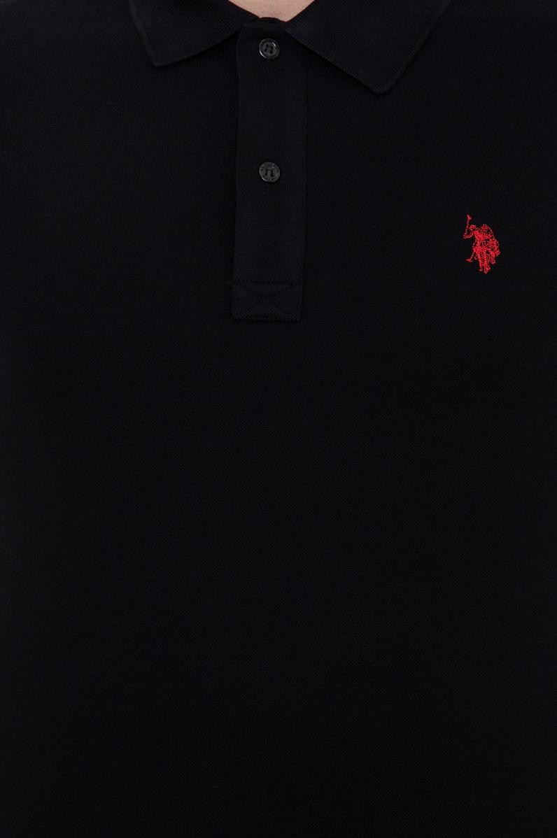 Erkek Siyah Polo Yaka Basic T-Shirt