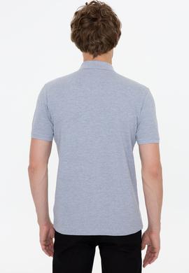 Erkek Gri Melanj Basic Polo Yaka Tişört - 50249149248