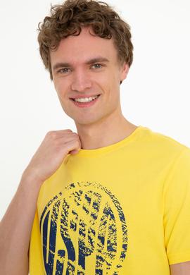 Erkek Açık Sarı Bisiklet Yaka T-Shirt - 50247329147