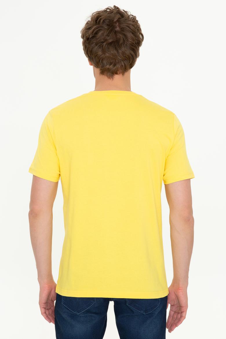 Erkek Açık Sarı Bisiklet Yaka T-Shirt - 50247329147