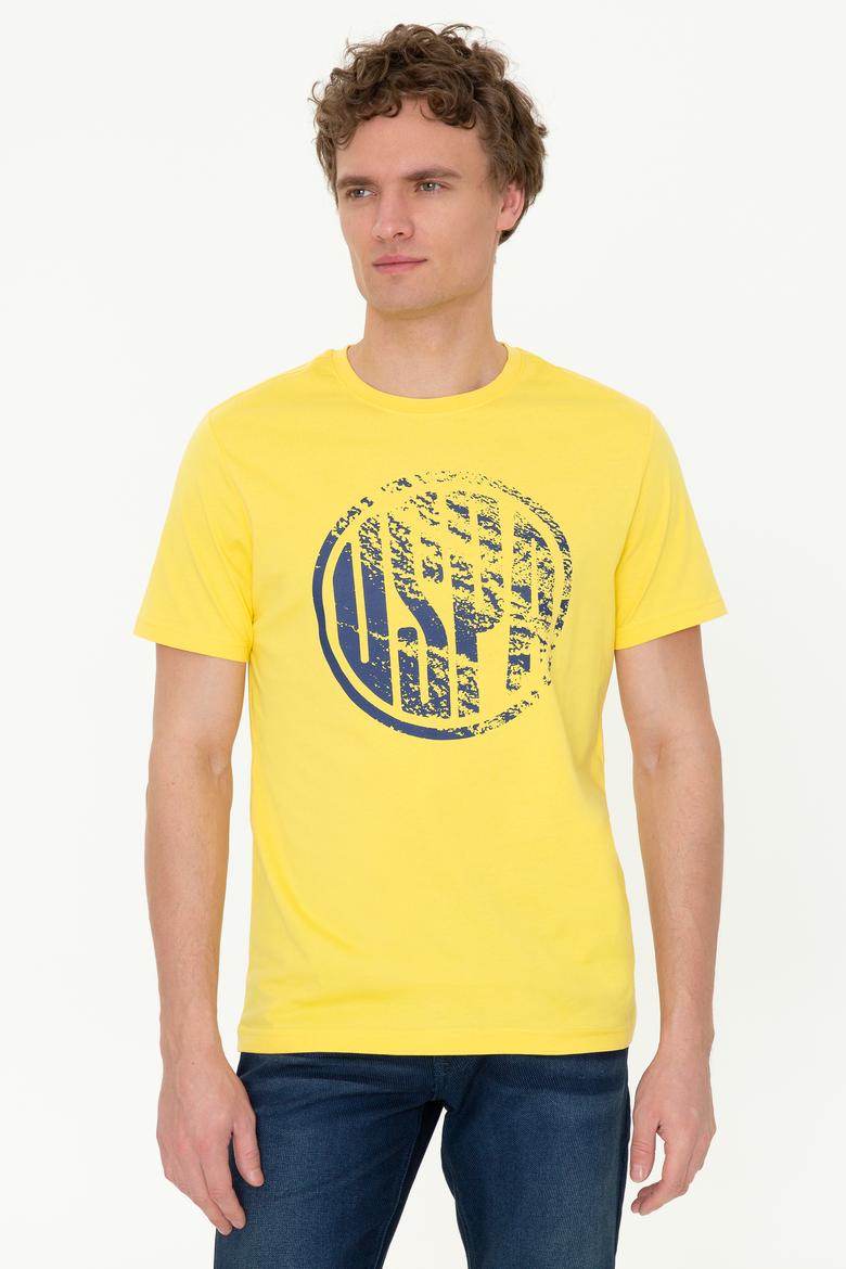 Erkek Açık Sarı Bisiklet Yaka T-Shirt - 50247329147