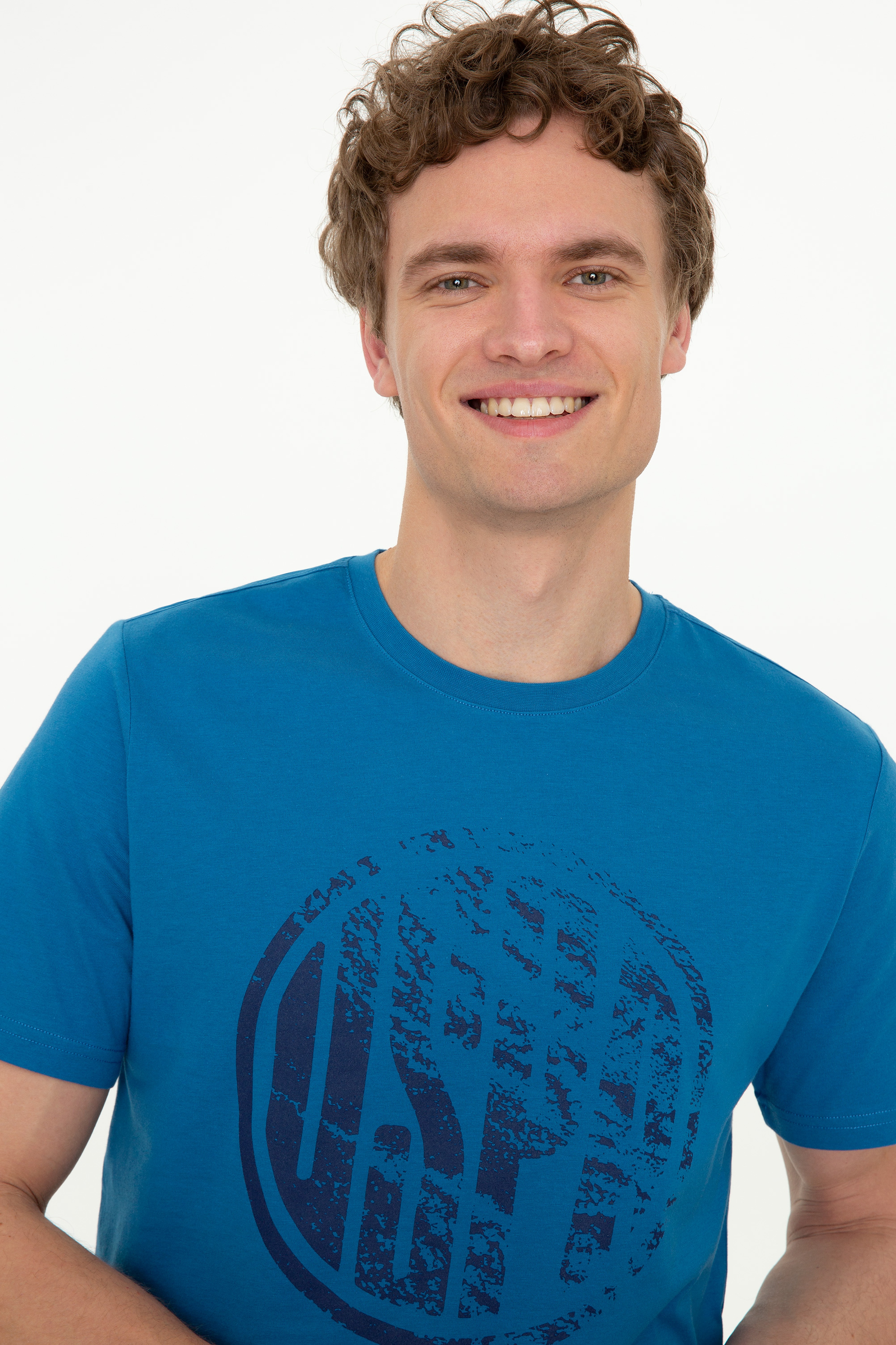 Erkek Petrol Bisiklet Yaka T-Shirt