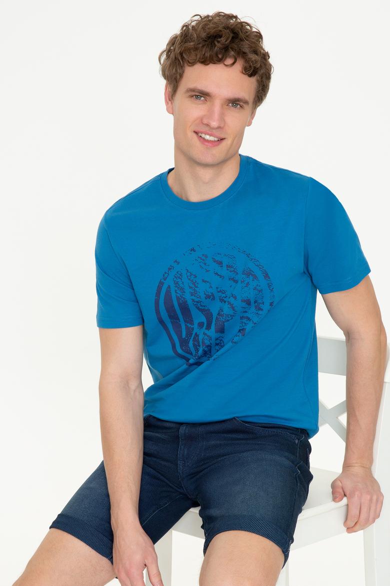 Erkek Petrol Bisiklet Yaka T-Shirt - 50247329174