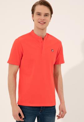 Erkek Kırmızı Hakim Yaka T-Shirt - 50247366053