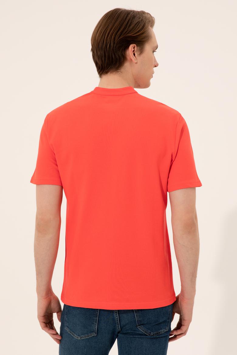 Erkek Kırmızı Hakim Yaka T-Shirt - 50247366053