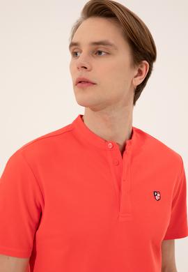 Erkek Kırmızı Hakim Yaka T-Shirt - 50247366053