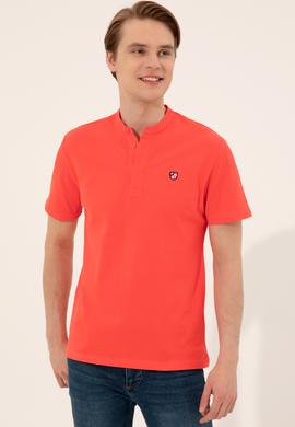 Erkek Kırmızı Hakim Yaka T-Shirt - 50247366053