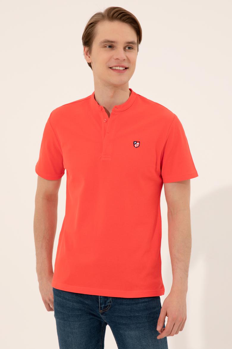 Erkek Kırmızı Hakim Yaka T-Shirt - 50247366053