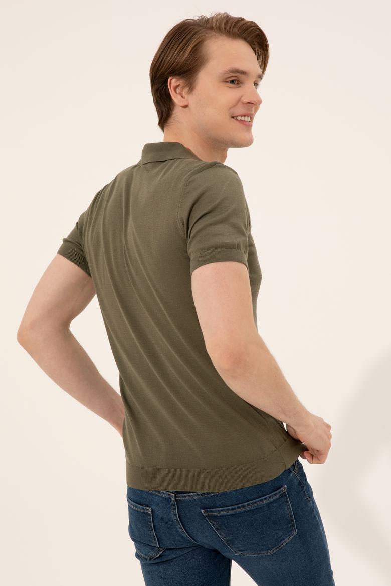 Erkek Haki Triko Kazak - 50254495001
