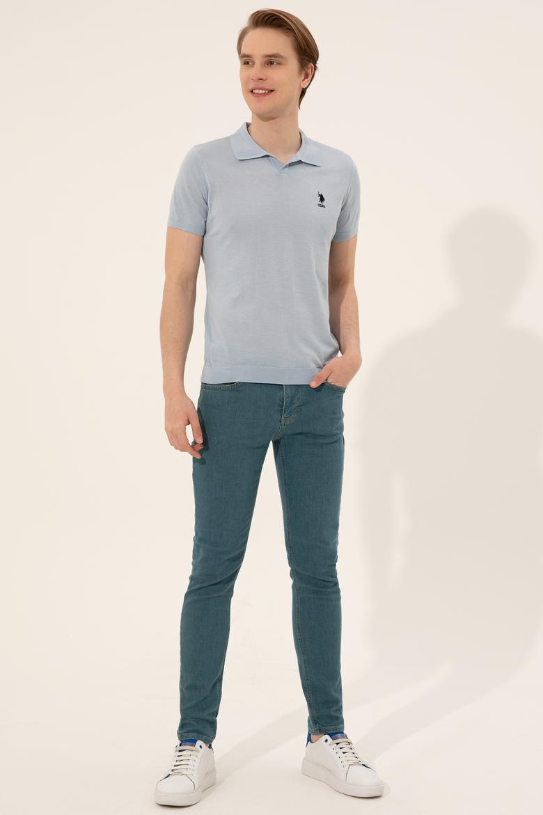 Erkek Açık Mavi Triko Kazak - 50254495059