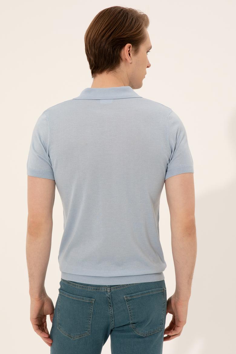 Erkek Açık Mavi Triko Kazak - 50254495059