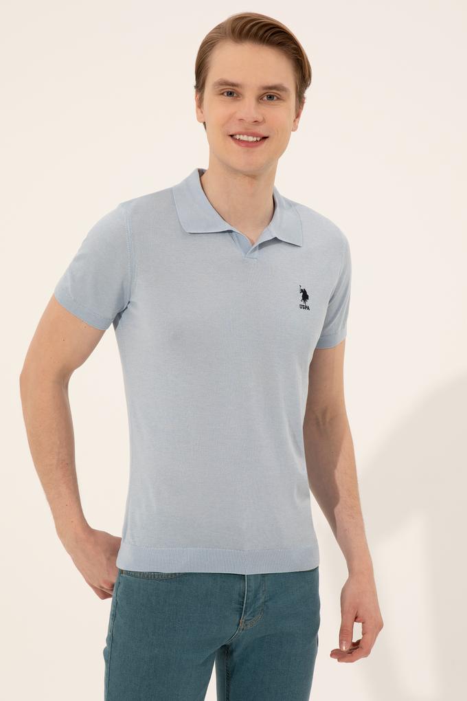 Erkek Açık Mavi Triko Kazak