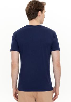 Erkek Lacivert Bisiklet Yaka Tişört - 50247327013