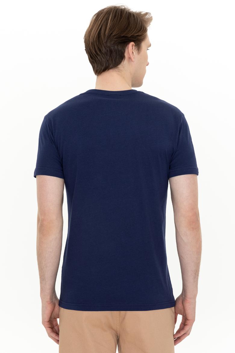 Erkek Lacivert Bisiklet Yaka Tişört - 50247327013