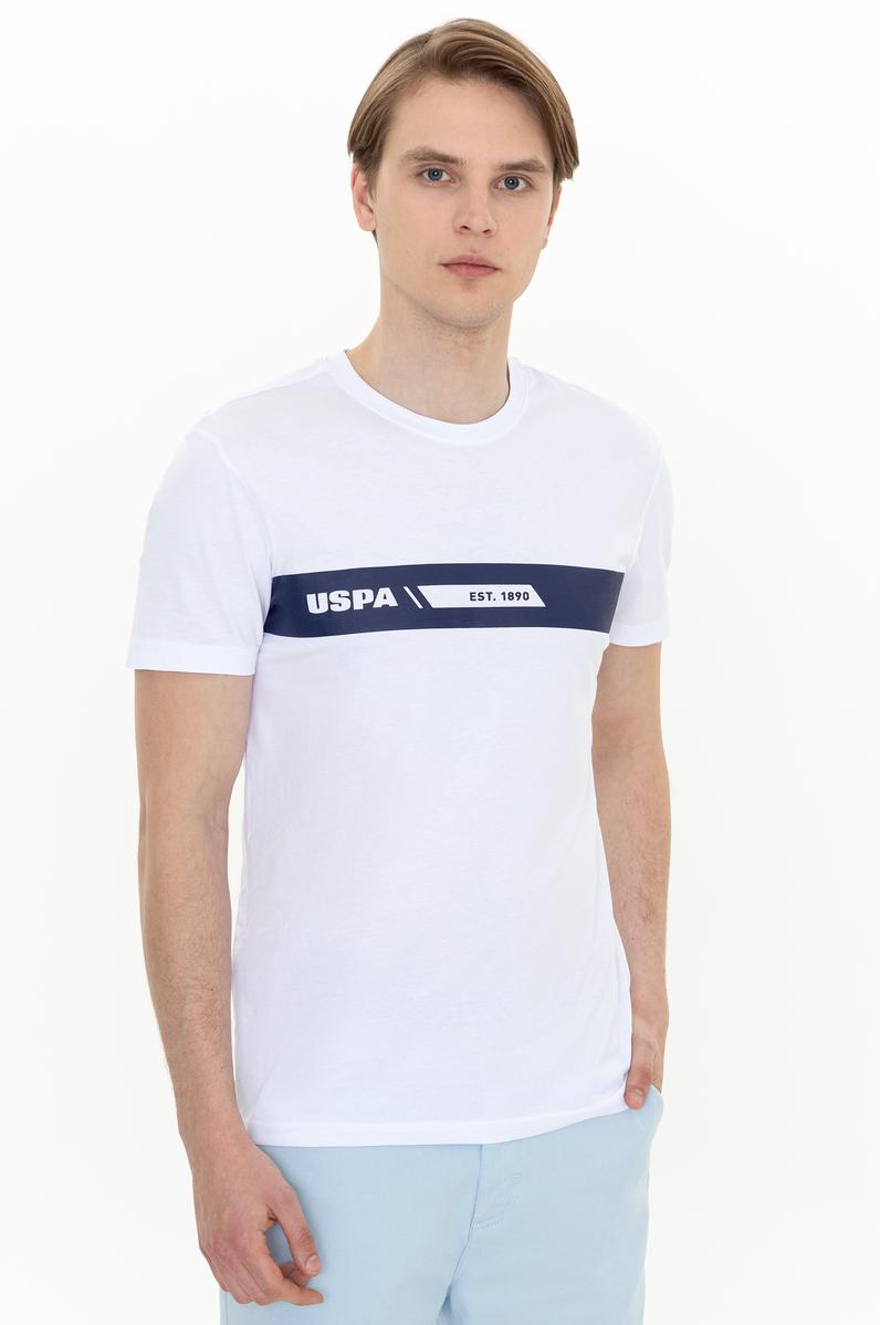 Erkek Beyaz Bisiklet Yaka T-Shirt