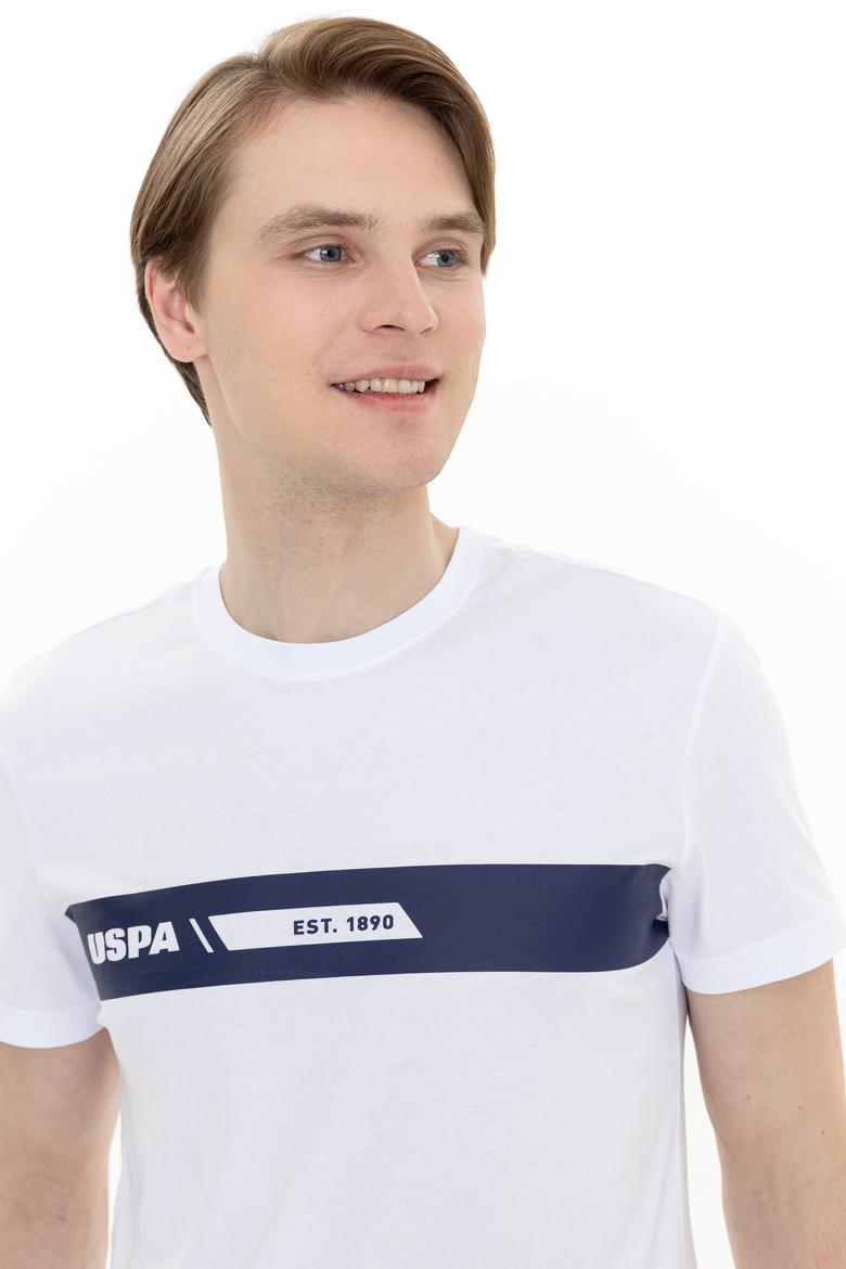 Erkek Beyaz Bisiklet Yaka T-Shirt - 50247327003