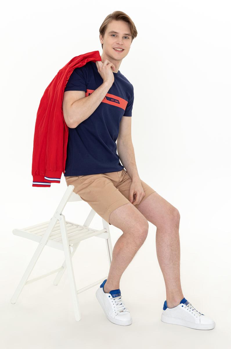 Erkek Lacivert Bisiklet Yaka Tişört