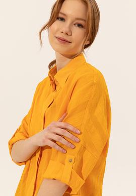 Kadın Koyu Sarı Gömlek Uzunkol - 50246560047