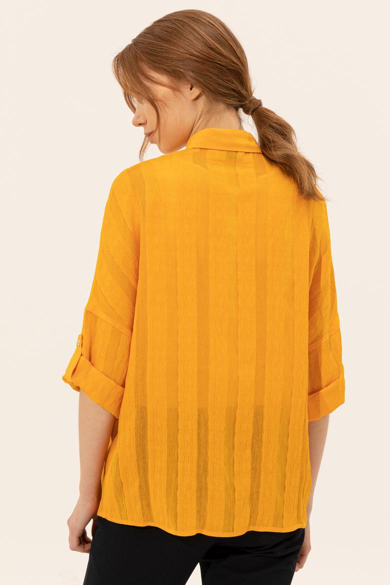 Kadın Koyu Sarı Gömlek Uzunkol - 50246560047