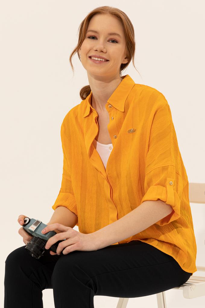 Kadın Koyu Sarı Gömlek Uzunkol