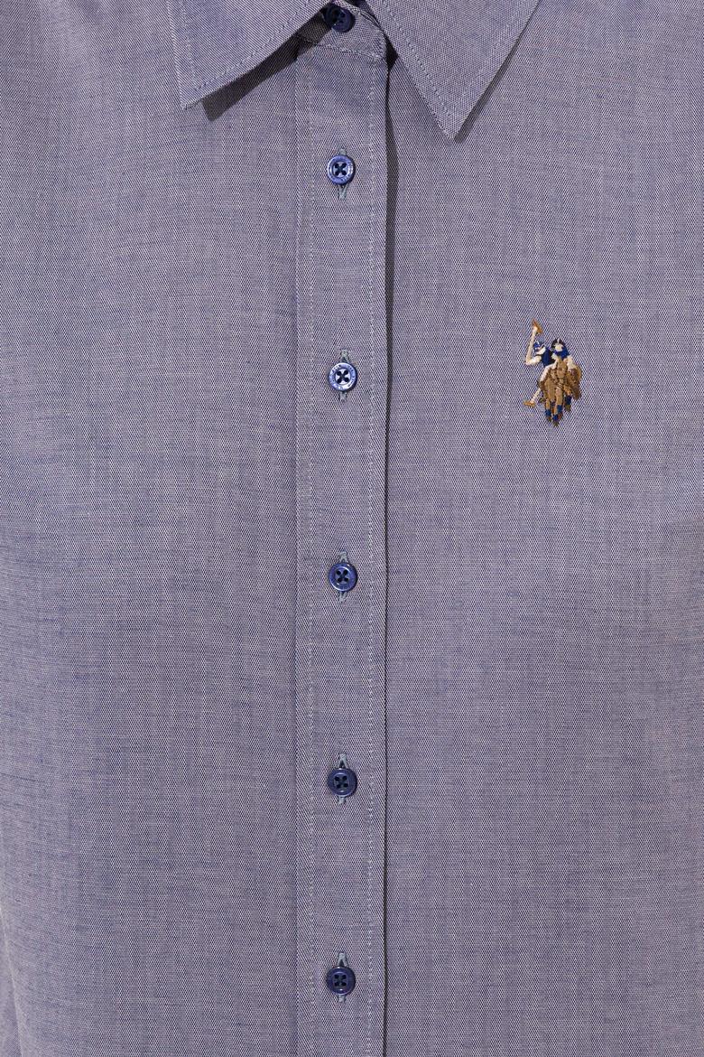 Kadın Mavi Uzun Kollu Basic Gömlek - 50246454114