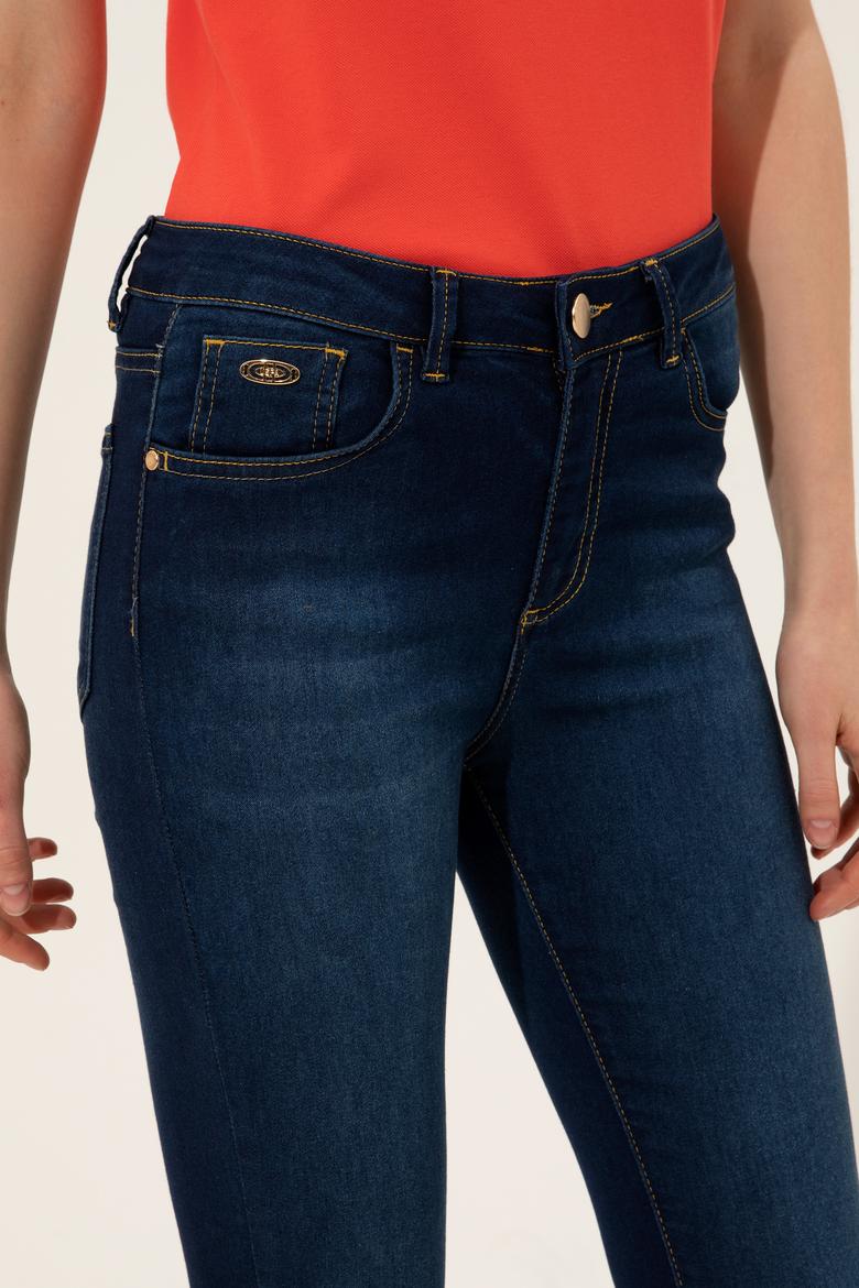 Kadın Koyu Mavi Jean Pantolon - 50246895001