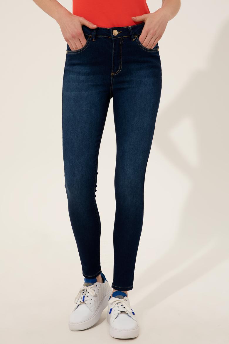 Kadın Koyu Mavi Jean Pantolon - 50246895001