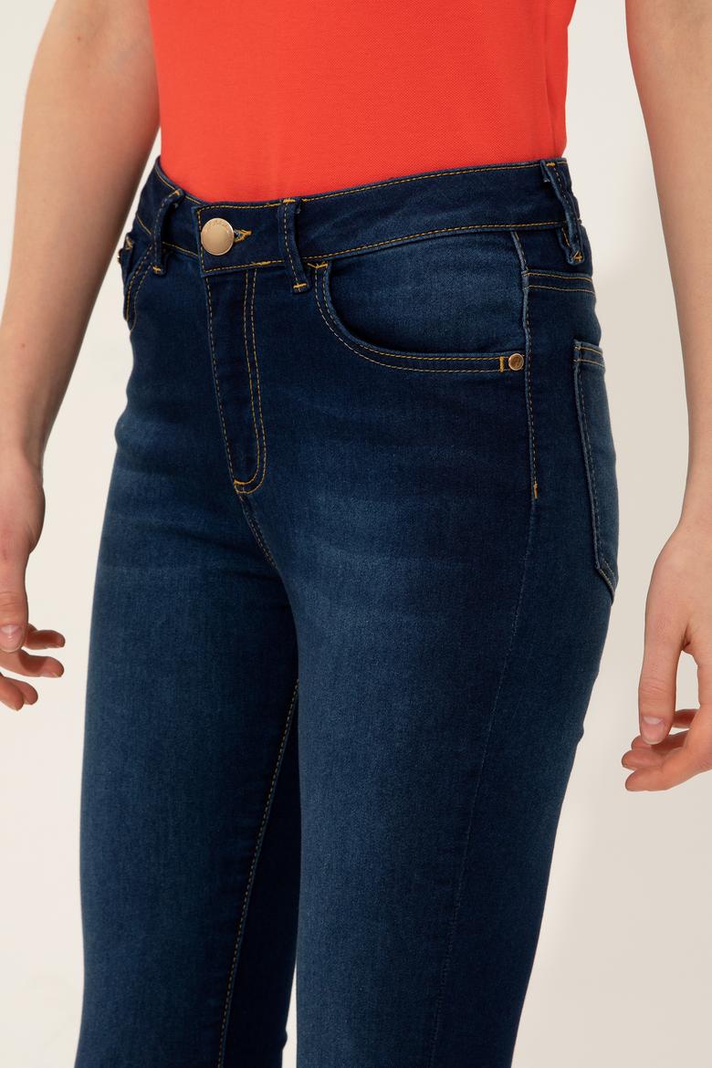 Kadın Koyu Mavi Jean Pantolon - 50246895001