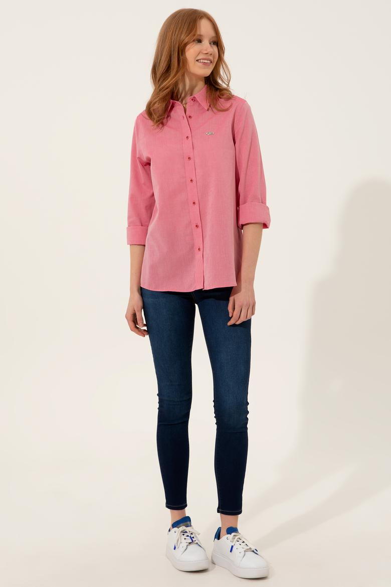 Kadın Kırmızı Uzun Kollu Gömlek - 50247092014