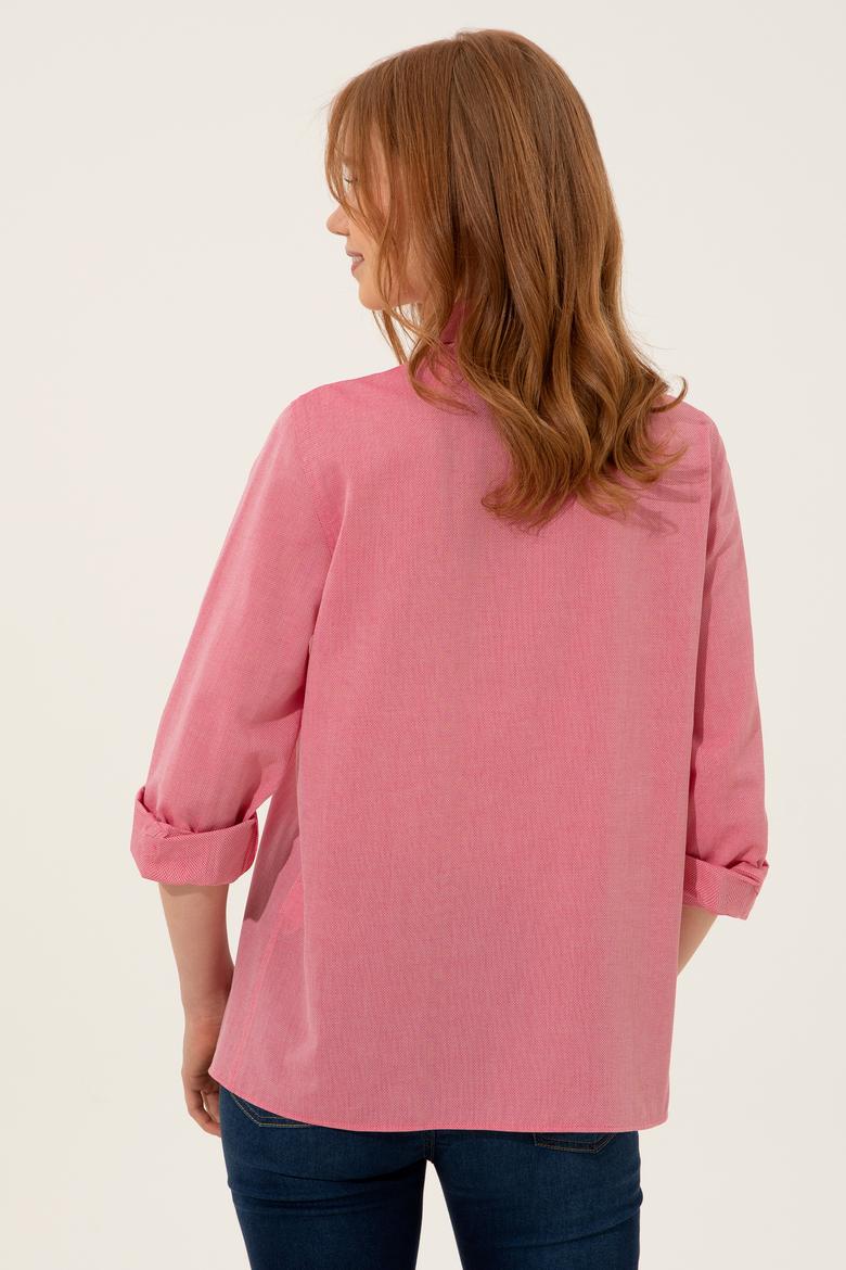 Kadın Kırmızı Uzun Kollu Gömlek - 50247092014