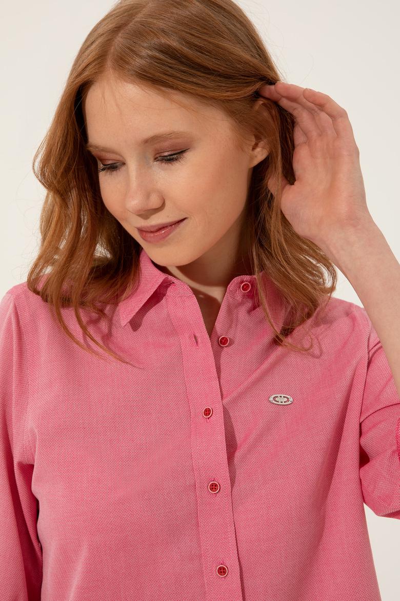 Kadın Kırmızı Uzun Kollu Gömlek - 50247092014