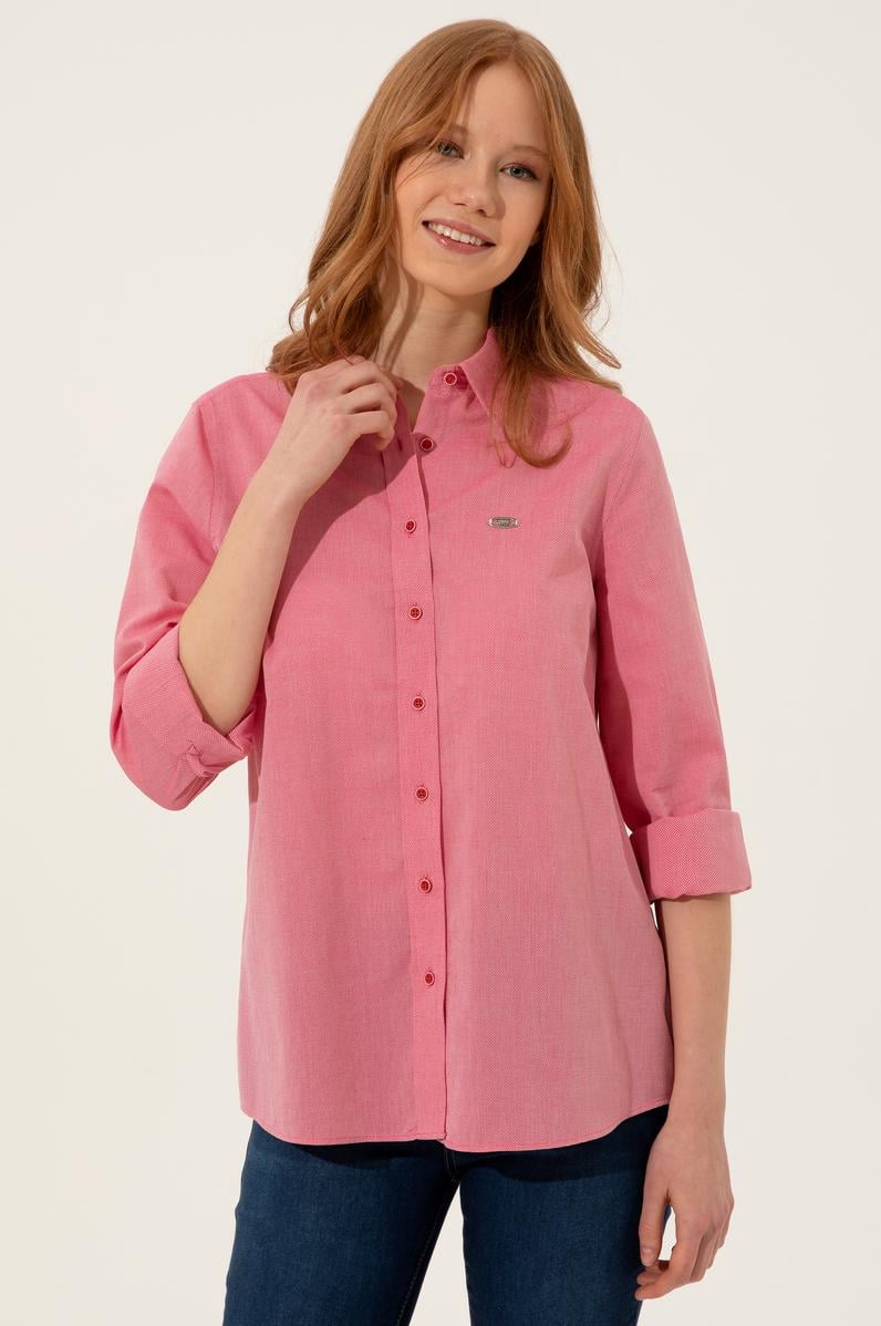 Kadın Kırmızı Uzun Kollu Gömlek