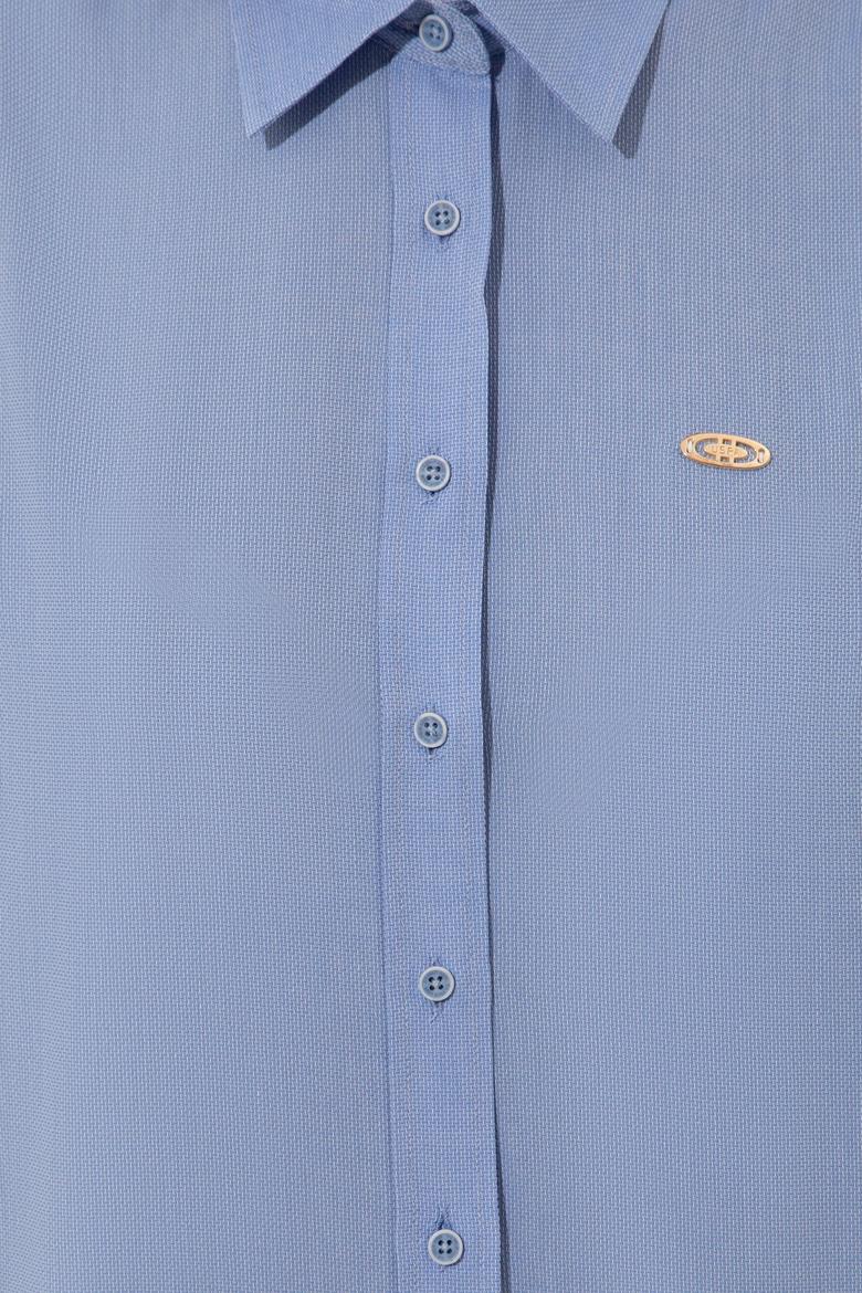 Kadın Mavi Uzun Kollu Gömlek - 50247092024