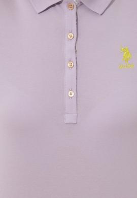 Kadın Lila Basic Polo Yaka Tişört - 50246287029