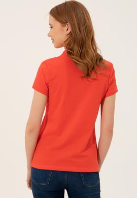 Kadın Kırmızı Basic Polo Yaka Tişört - 50246287103
