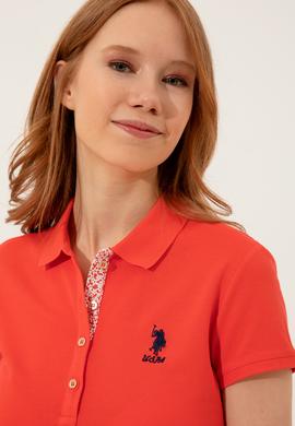 Kadın Kırmızı Basic Polo Yaka Tişört - 50246287103