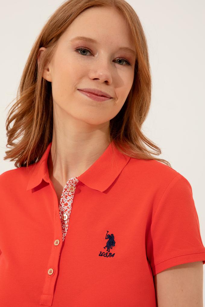 Kadın Kırmızı Basic Polo Yaka Tişört