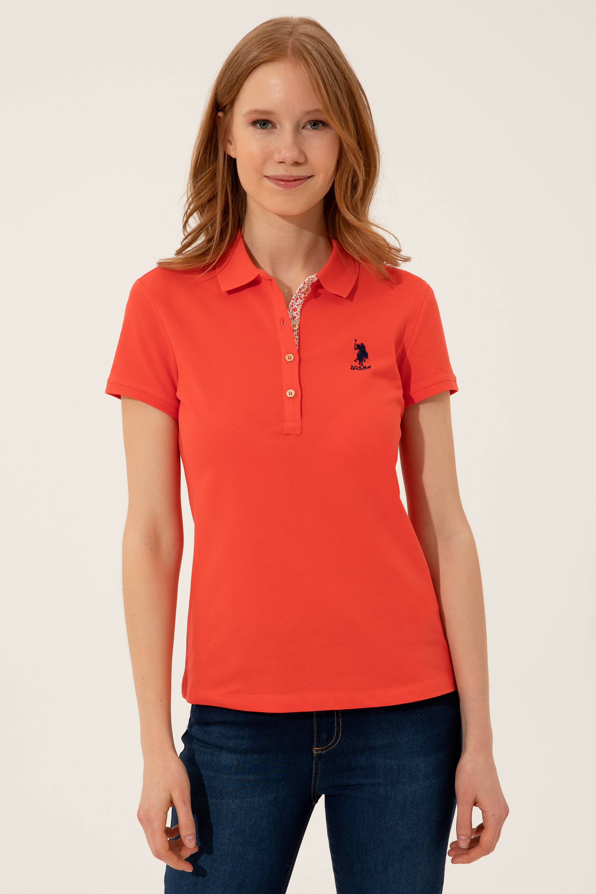 تی شرت آستین کوتاه اندامی یقه پولو زنانه یو اس پولو | U.S. Polo Assn. - تصویر 2