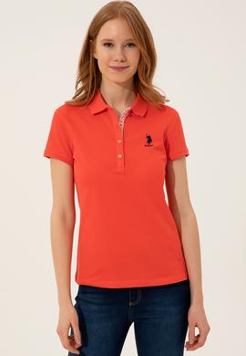 Kadın Kırmızı Basic Polo Yaka Tişört - 50246287103