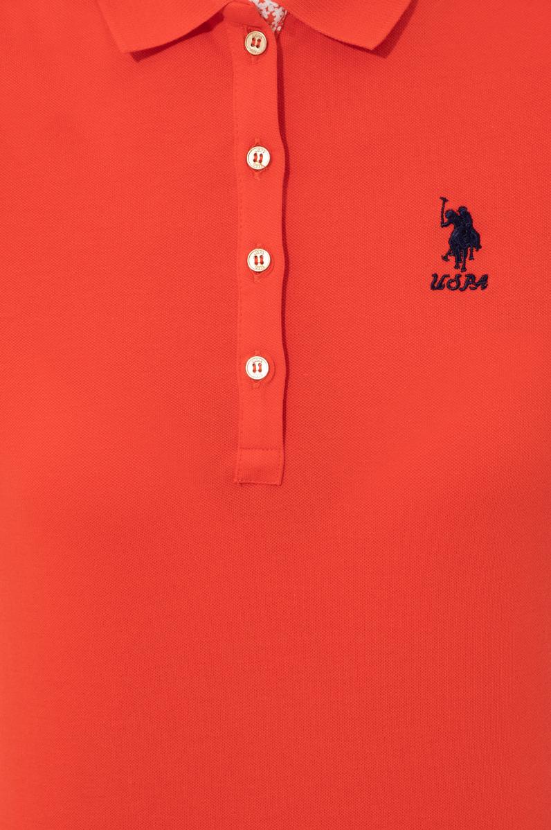 Kadın Kırmızı Basic Polo Yaka Tişört